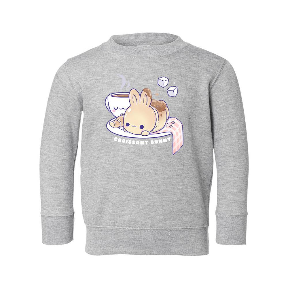 Heather Gray CrossaintBunny Toddler Crewneck Sweatshirt