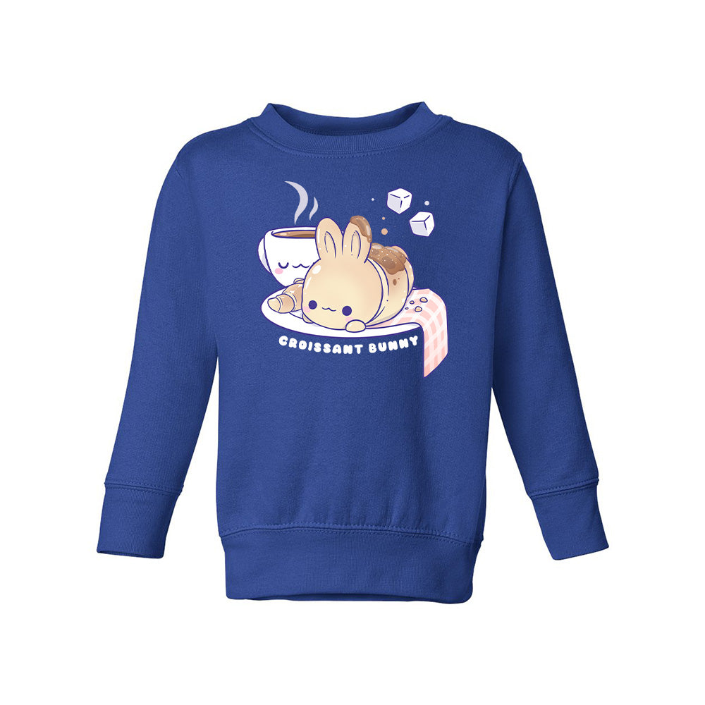 Royal Blue CrossaintBunny Toddler Crewneck Sweatshirt