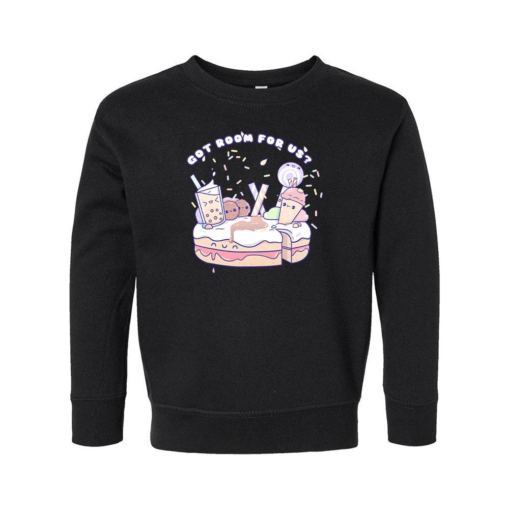 Black Dessert Toddler Crewneck Sweatshirt