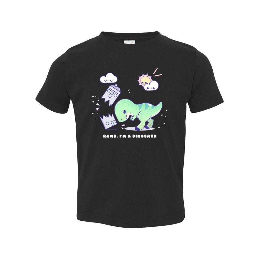 Dino Black Toddler T-shirt