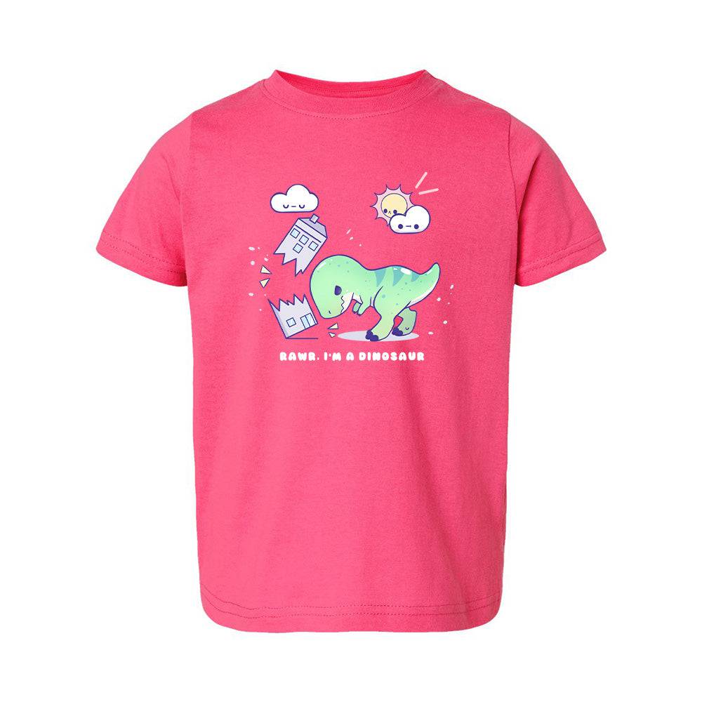 Dino Hot Pink Toddler T-shirt