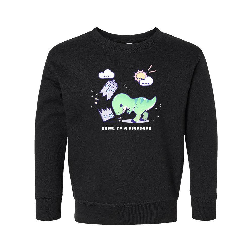 Black Dino Toddler Crewneck Sweatshirt