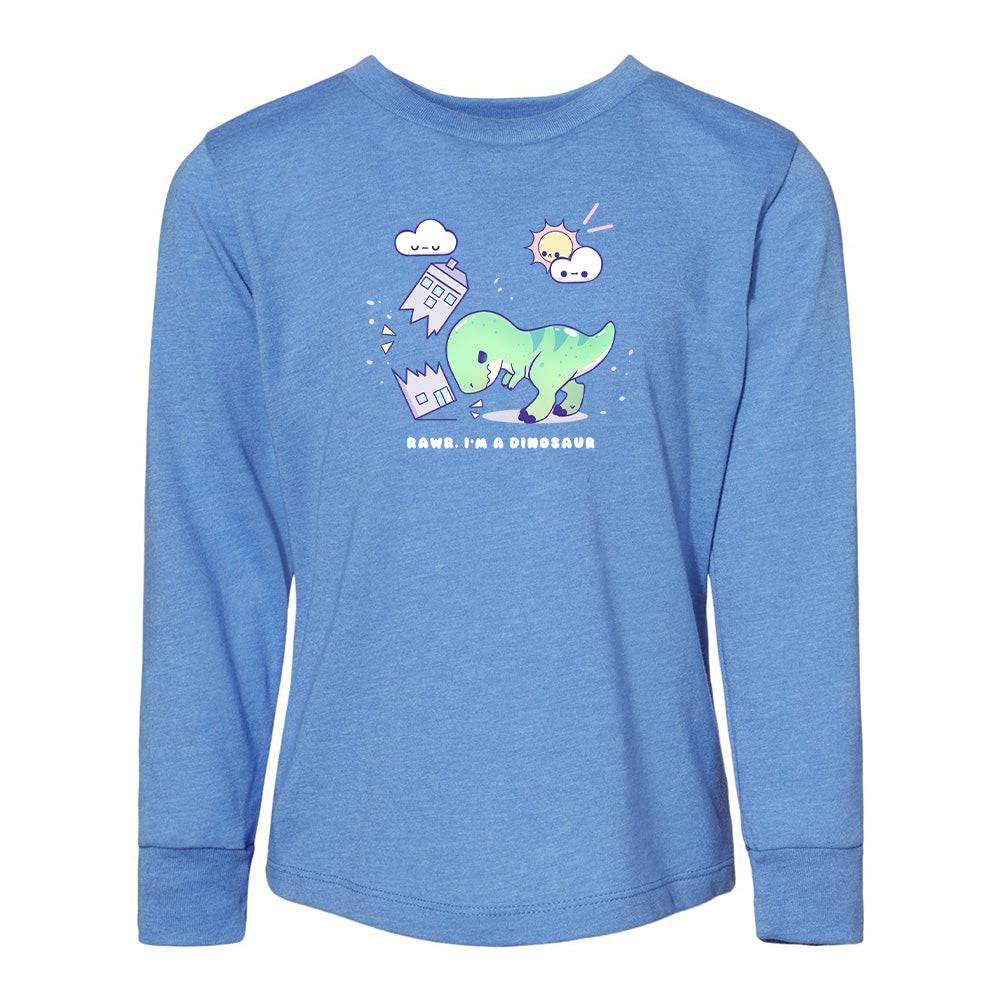 Blue Dino Toddler Longsleeve Sweatshirt