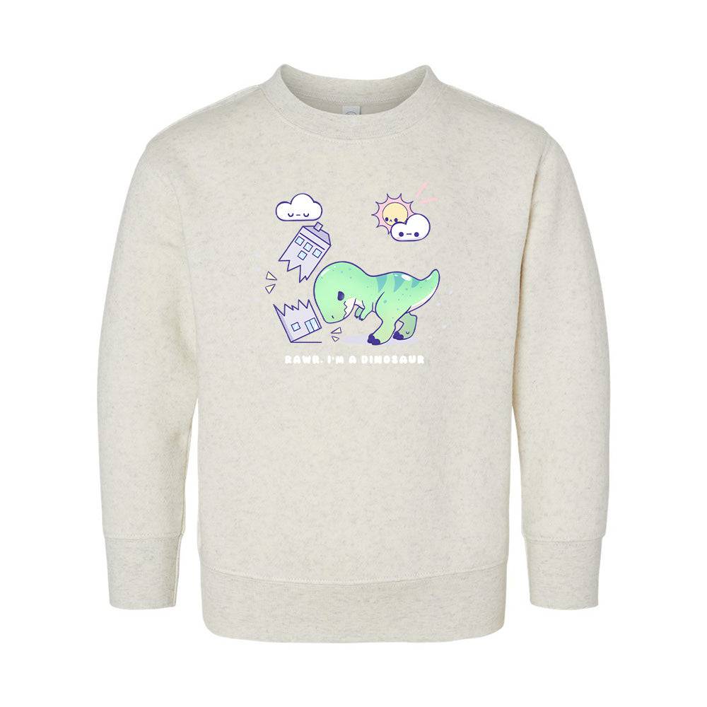 Natural Dino Toddler Crewneck Sweatshirt