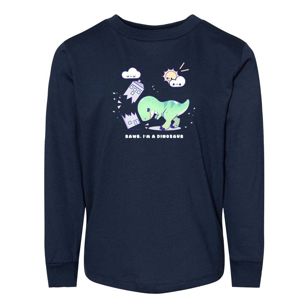 Navy Dino Toddler Longsleeve Sweatshirt