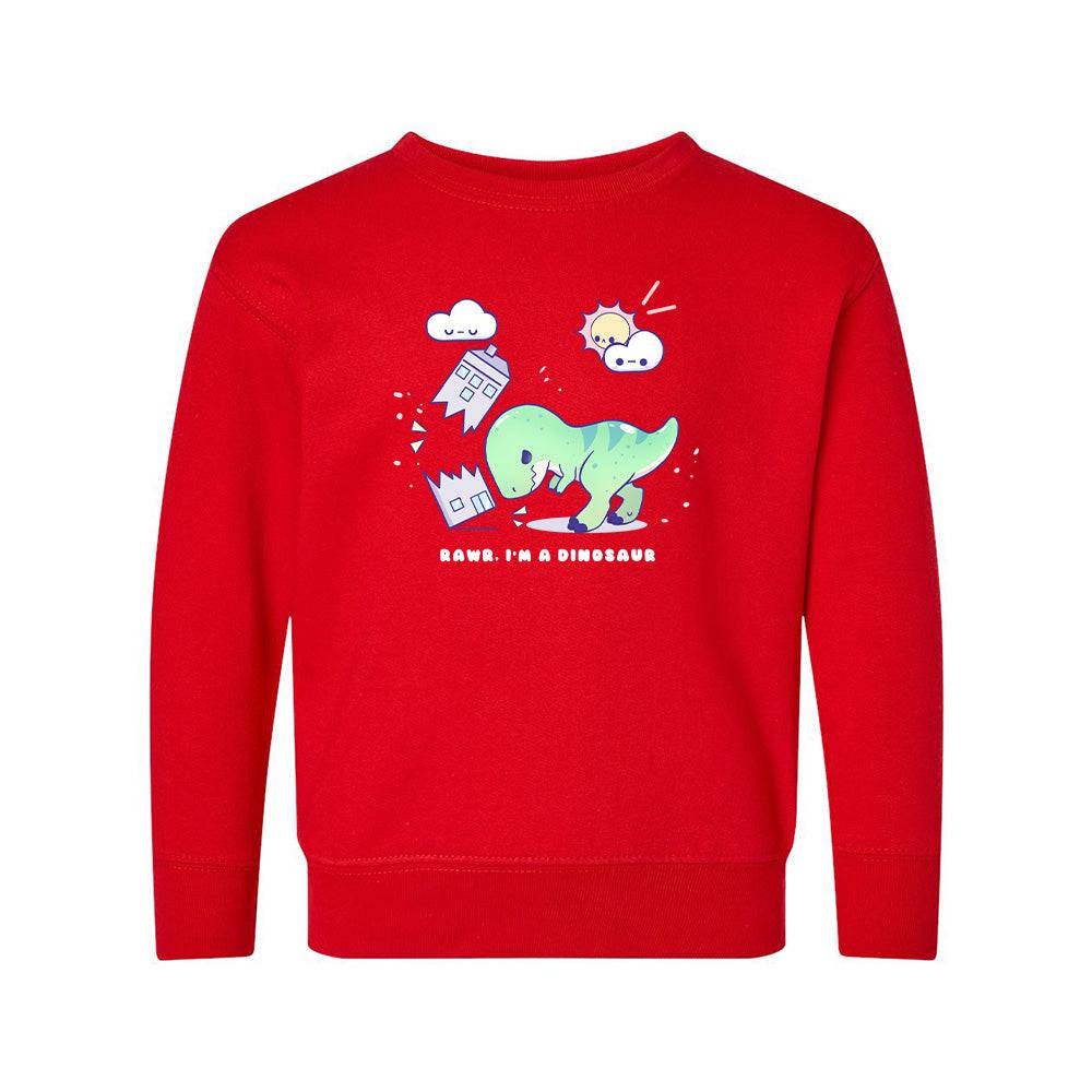 Red Dino Toddler Crewneck Sweatshirt