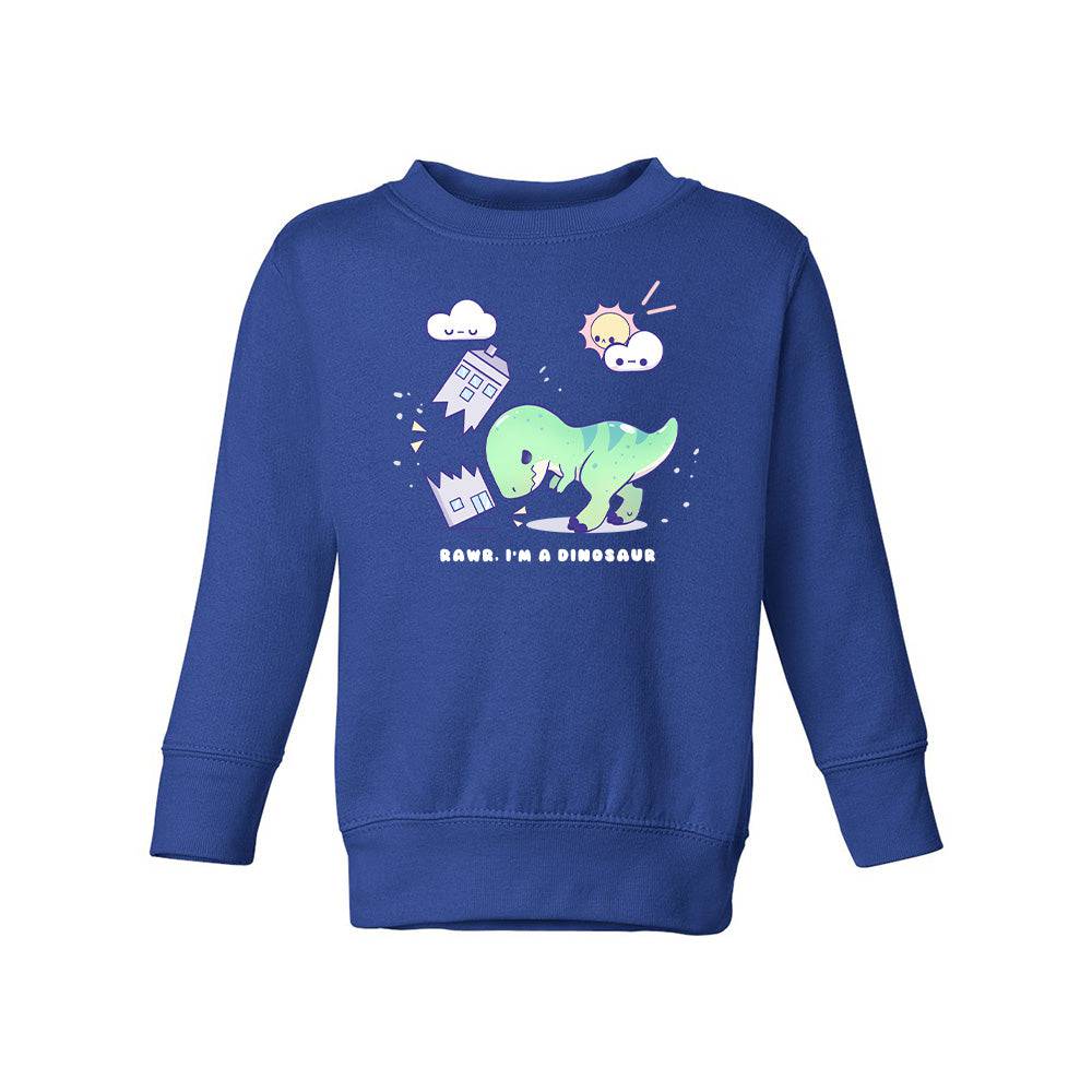 Royal Blue Dino Toddler Crewneck Sweatshirt