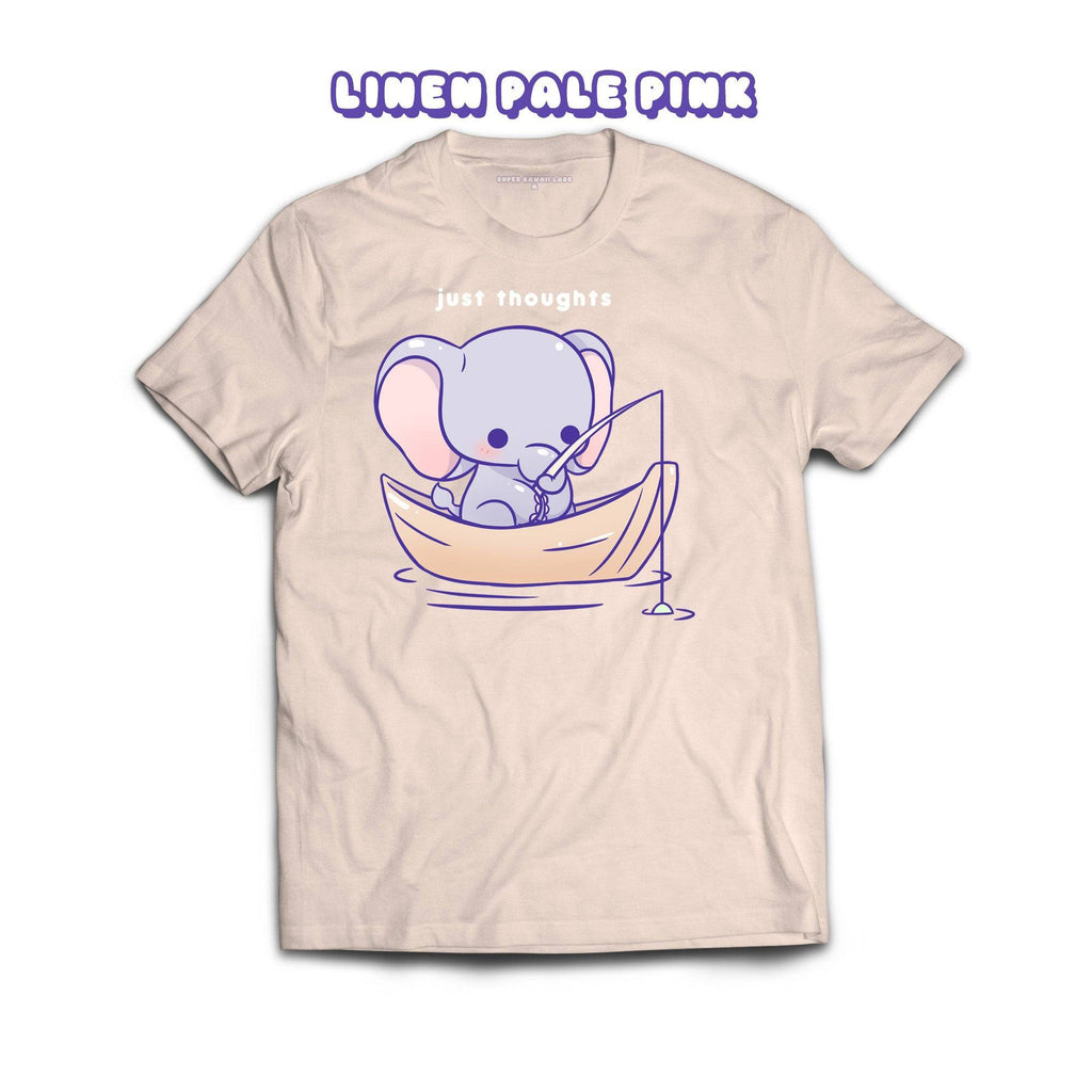 Elephant T-shirt, Linen Pale Pink 100% Ringspun Cotton T-shirt
