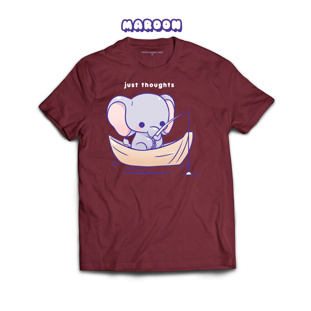Elephant T-shirt, Maroon 100% Ringspun Cotton T-shirt