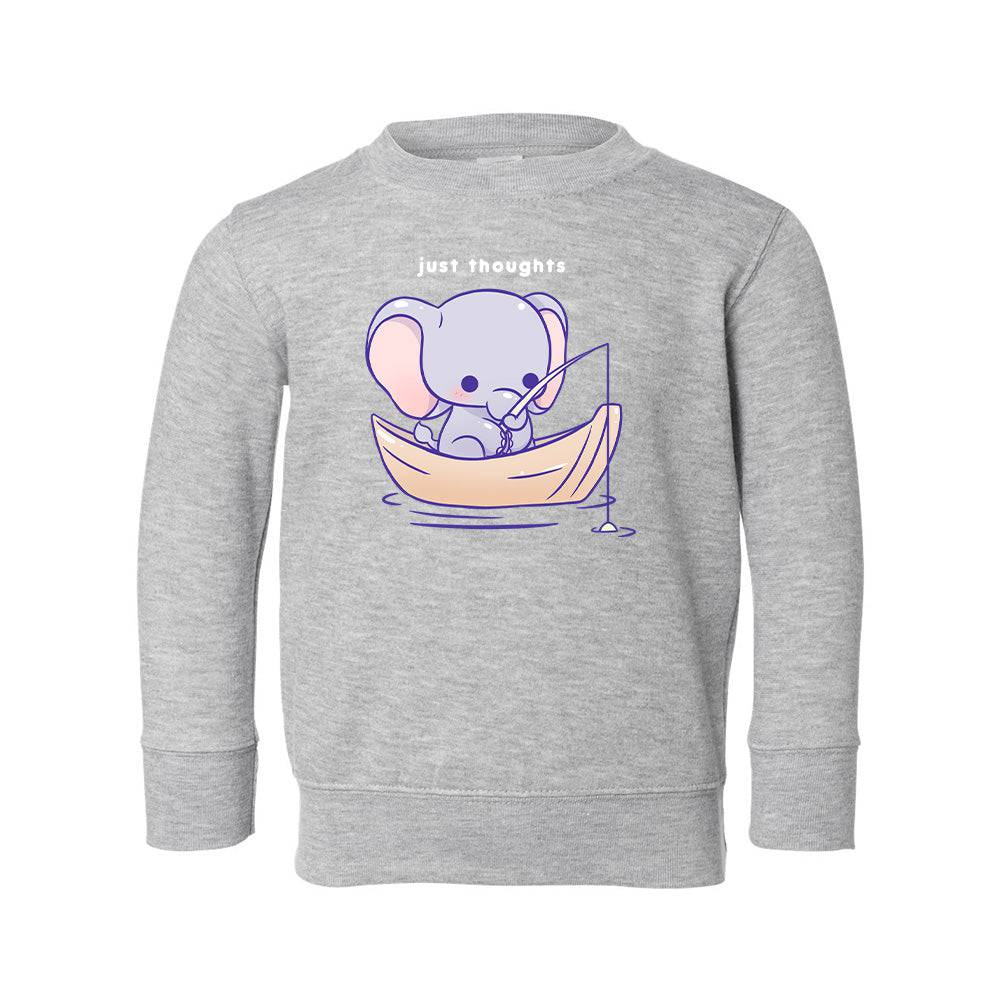 Heather Gray Elephant Toddler Crewneck Sweatshirt