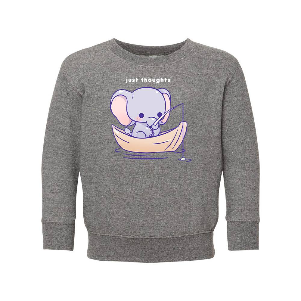 Heather Gray Elephant Toddler Crewneck Sweatshirt