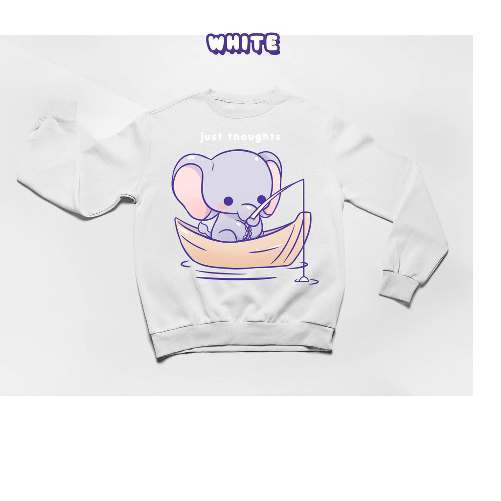 Elephant White Crewneck Sweatshirt