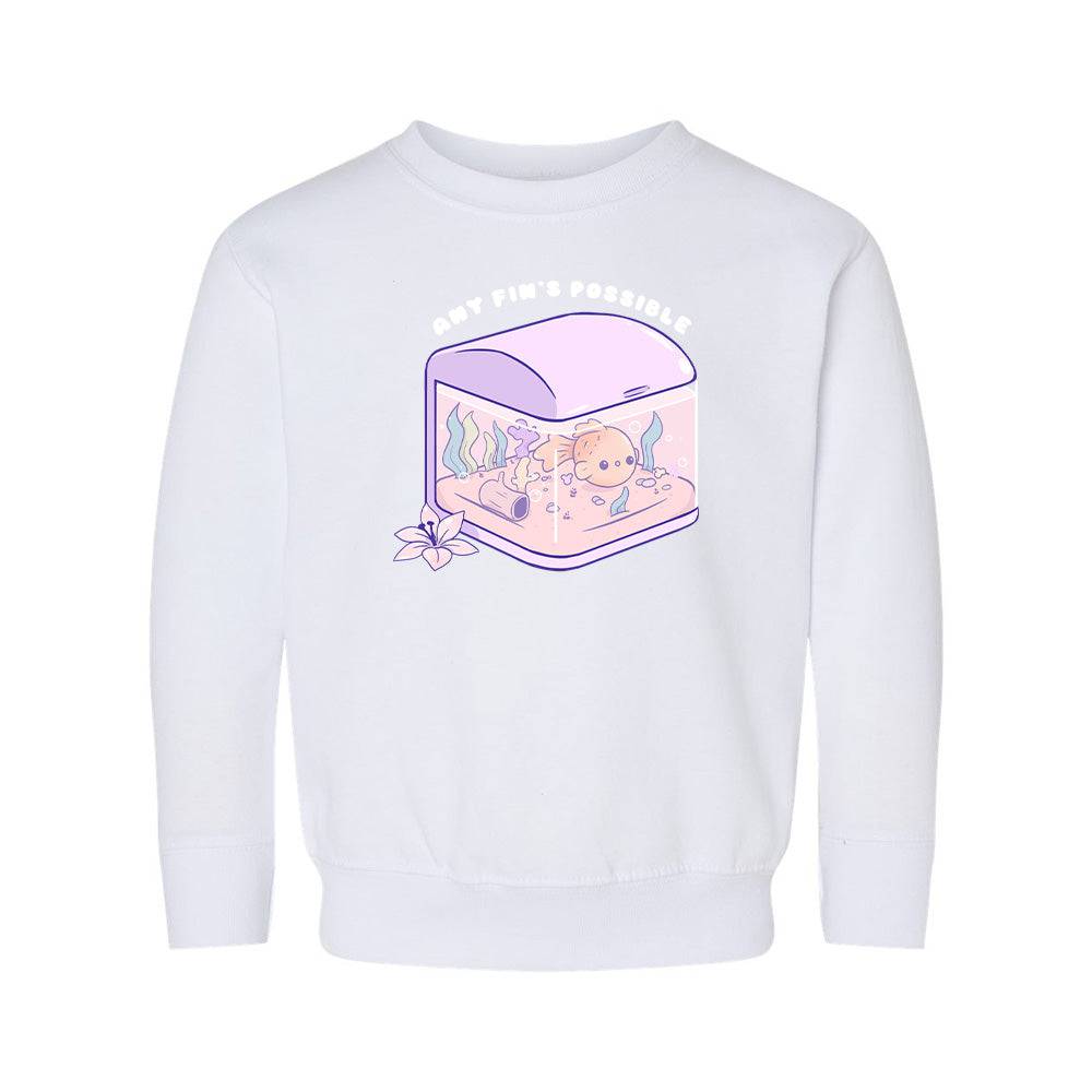 White FishTank Toddler Crewneck Sweatshirt