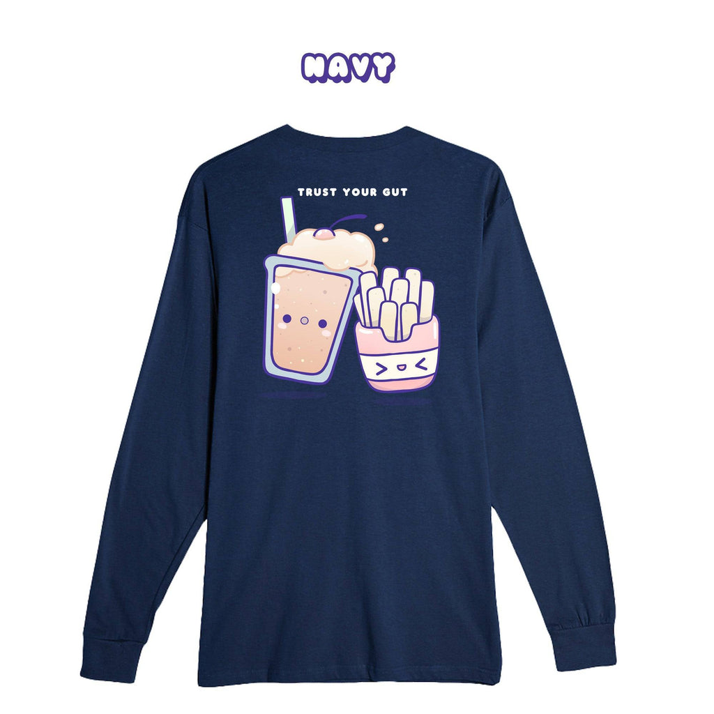 FriesAndShake Navy Longsleeve T-shirt