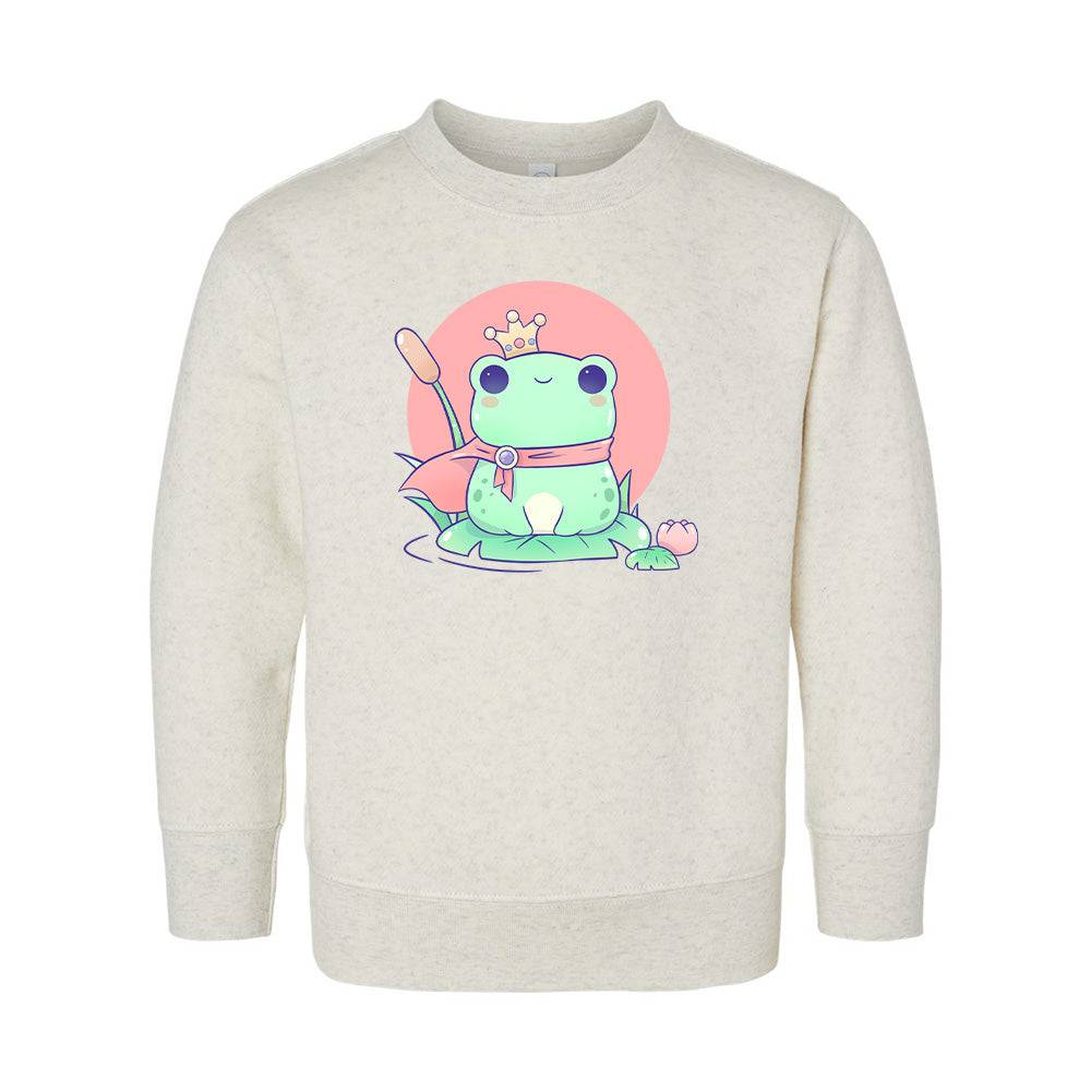 Natural FrogCrown Toddler Crewneck Sweatshirt