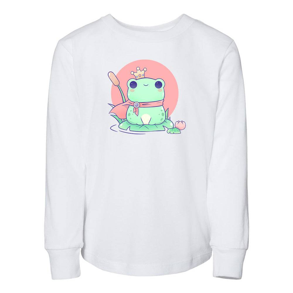 White FrogCrown Toddler Longsleeve Sweatshirt