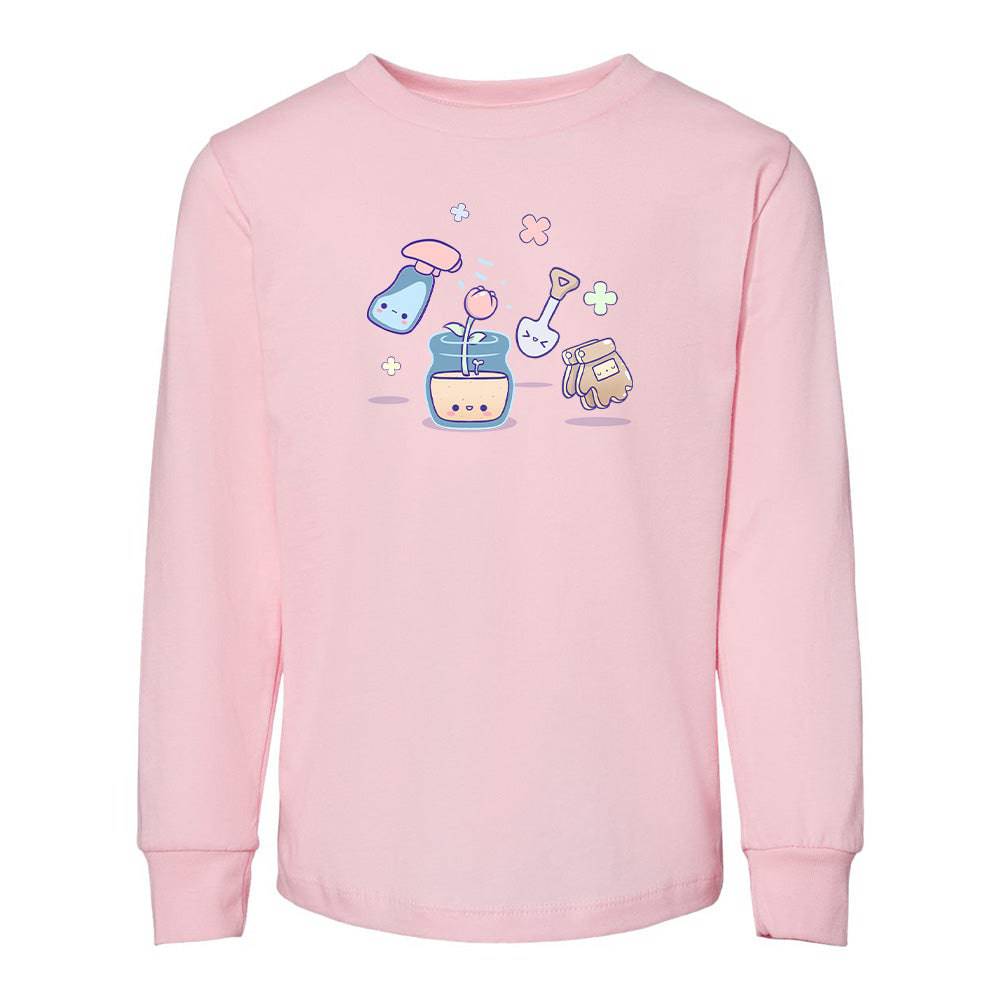 Pink Gardening Toddler Longsleeve Sweatshirt