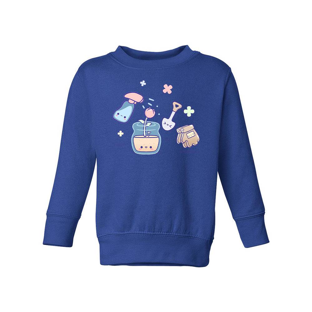 Royal Blue Gardening Toddler Crewneck Sweatshirt
