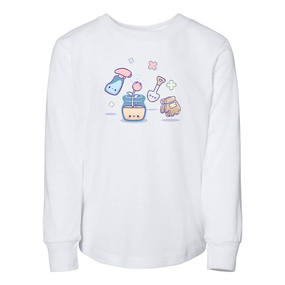 White Gardening Toddler Longsleeve Sweatshirt