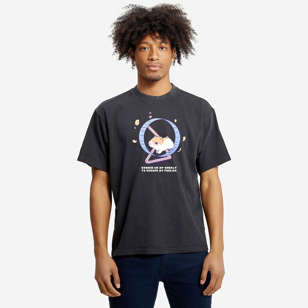 Black Hamster Oversized Boxy Streetwear Tee