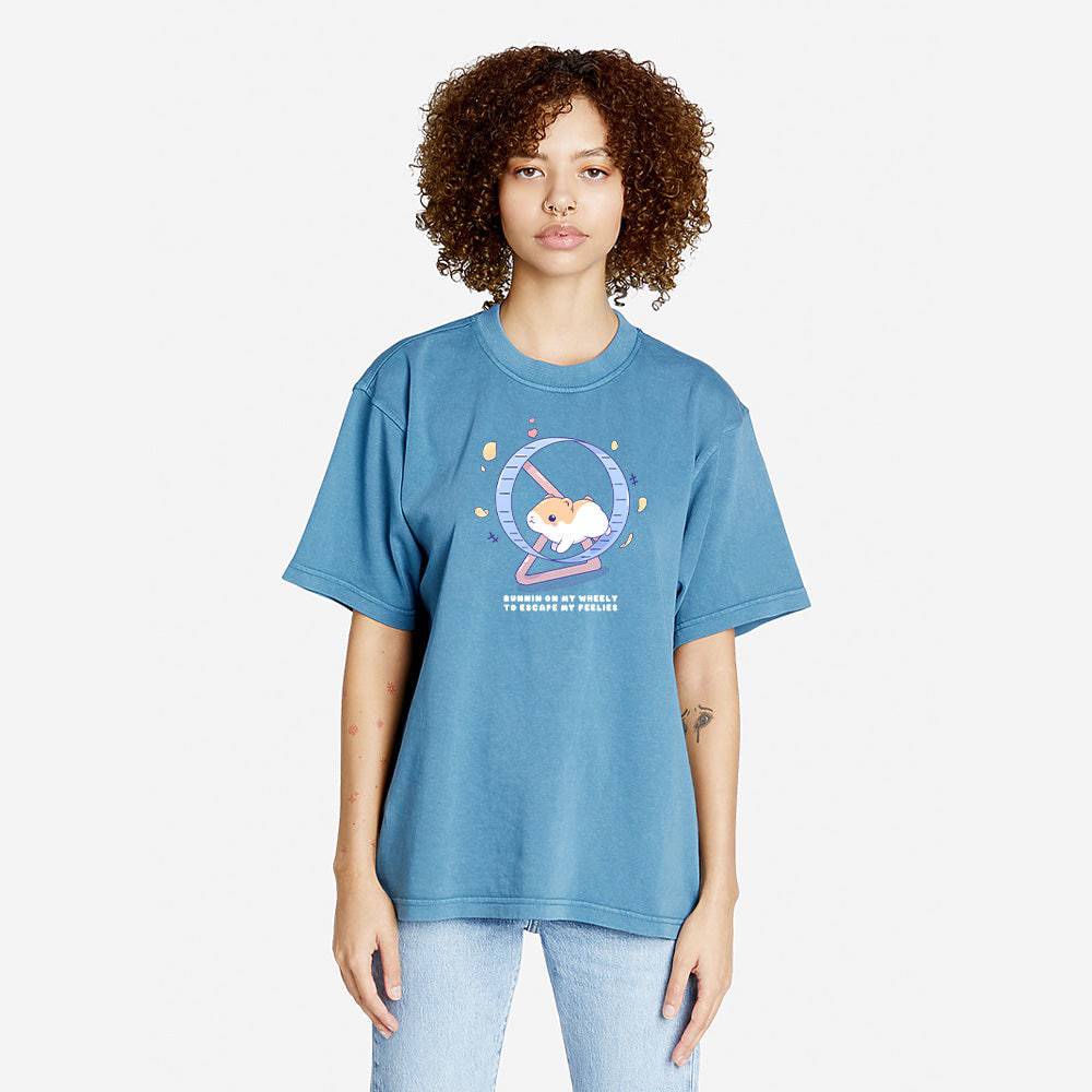 Pebble Ice Hamster Oversized Boxy Streetwear Tee