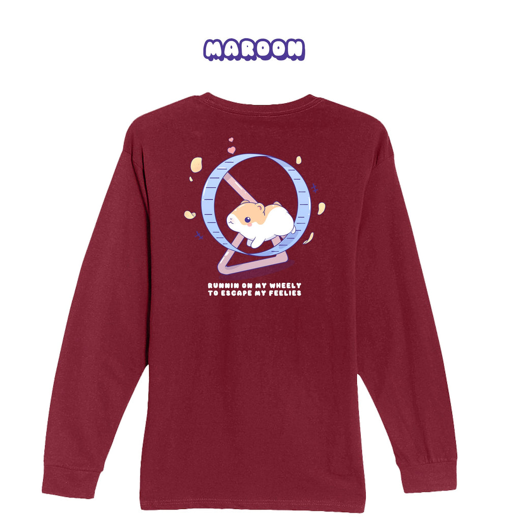Hamster Maroon Longsleeve T-shirt
