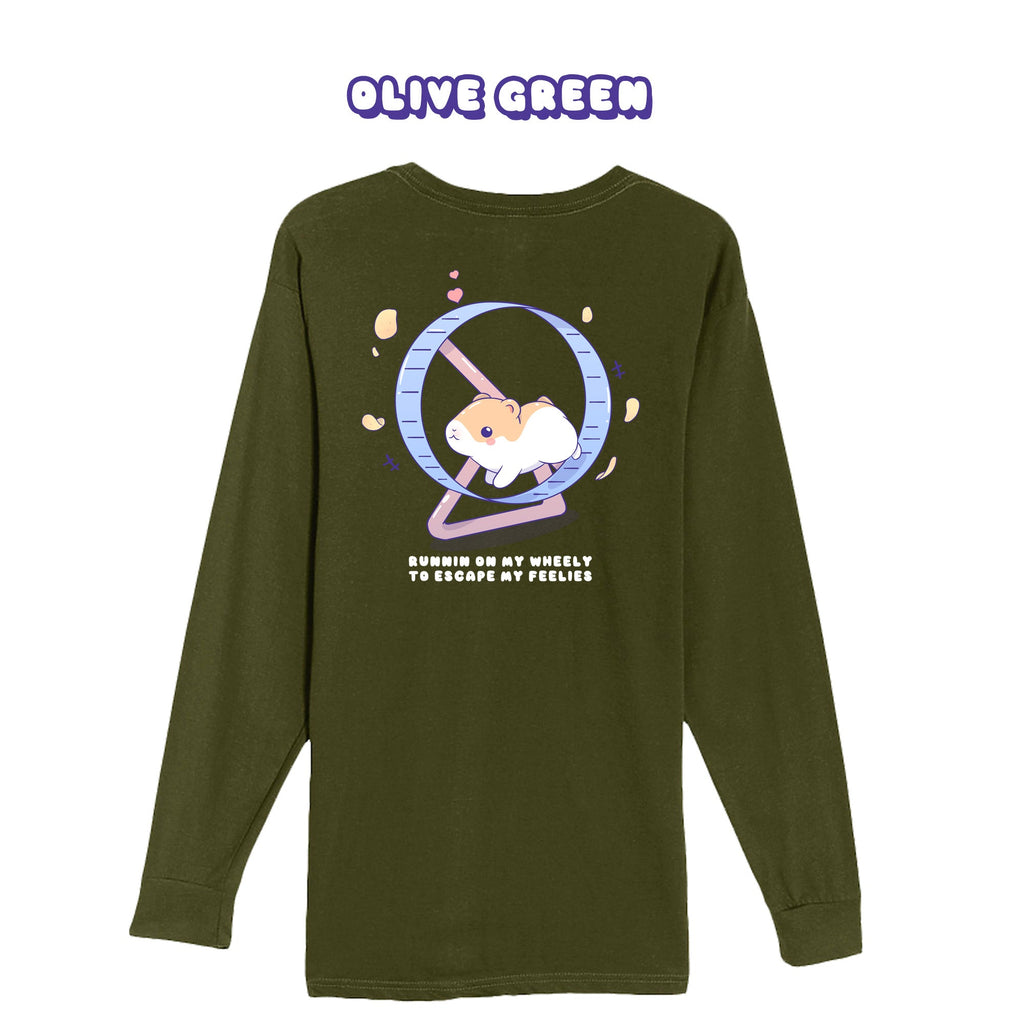 Hamster Olive Green Longsleeve T-shirt
