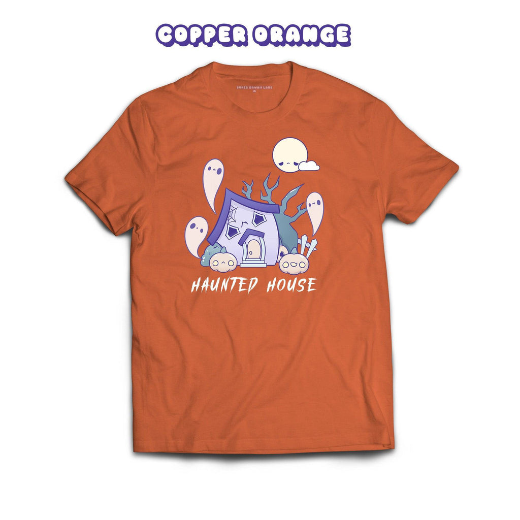 Haunted House T-shirt, Copper Orange 100% Ringspun Cotton T-shirt