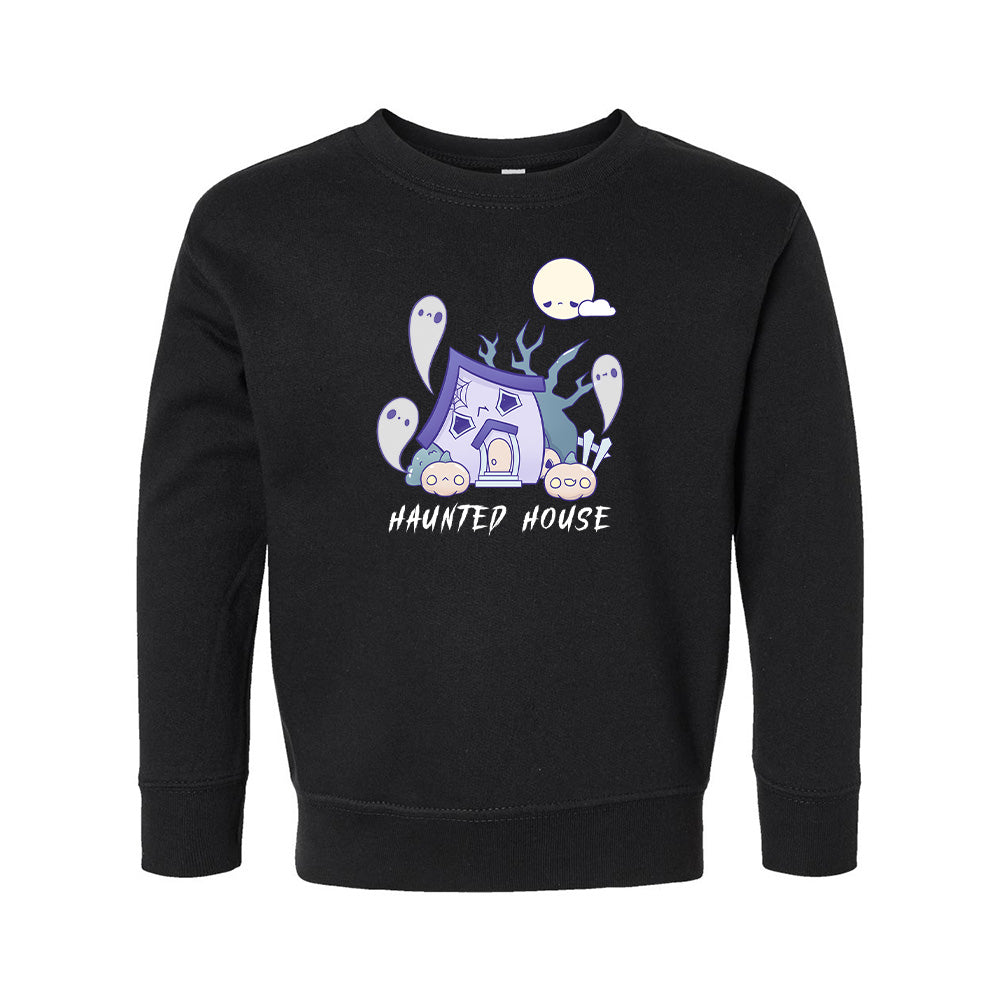 Black HauntedHouse Toddler Crewneck Sweatshirt