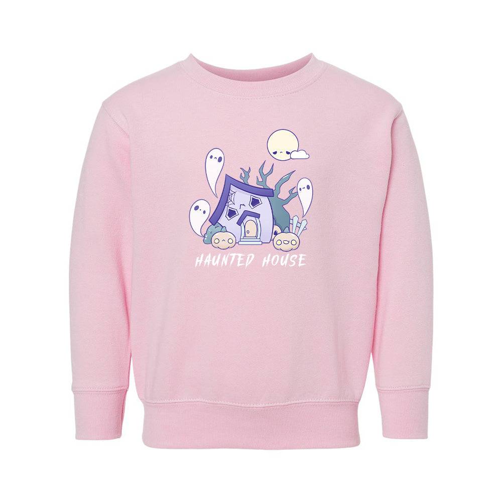 Pink HauntedHouse Toddler Crewneck Sweatshirt