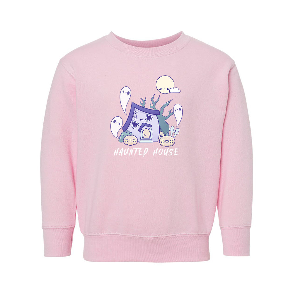 Pink HauntedHouse Toddler Crewneck Sweatshirt