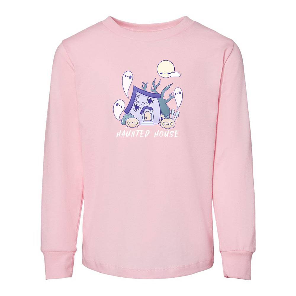 Pink HauntedHouse Toddler Longsleeve Sweatshirt