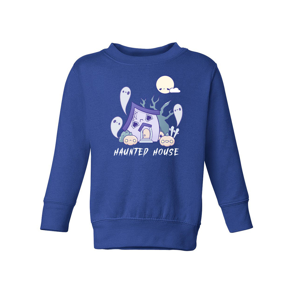 Royal Blue HauntedHouse Toddler Crewneck Sweatshirt