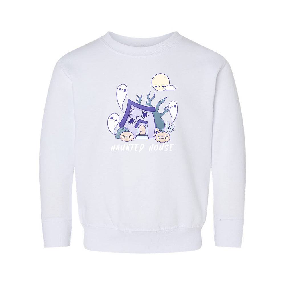 White HauntedHouse Toddler Crewneck Sweatshirt