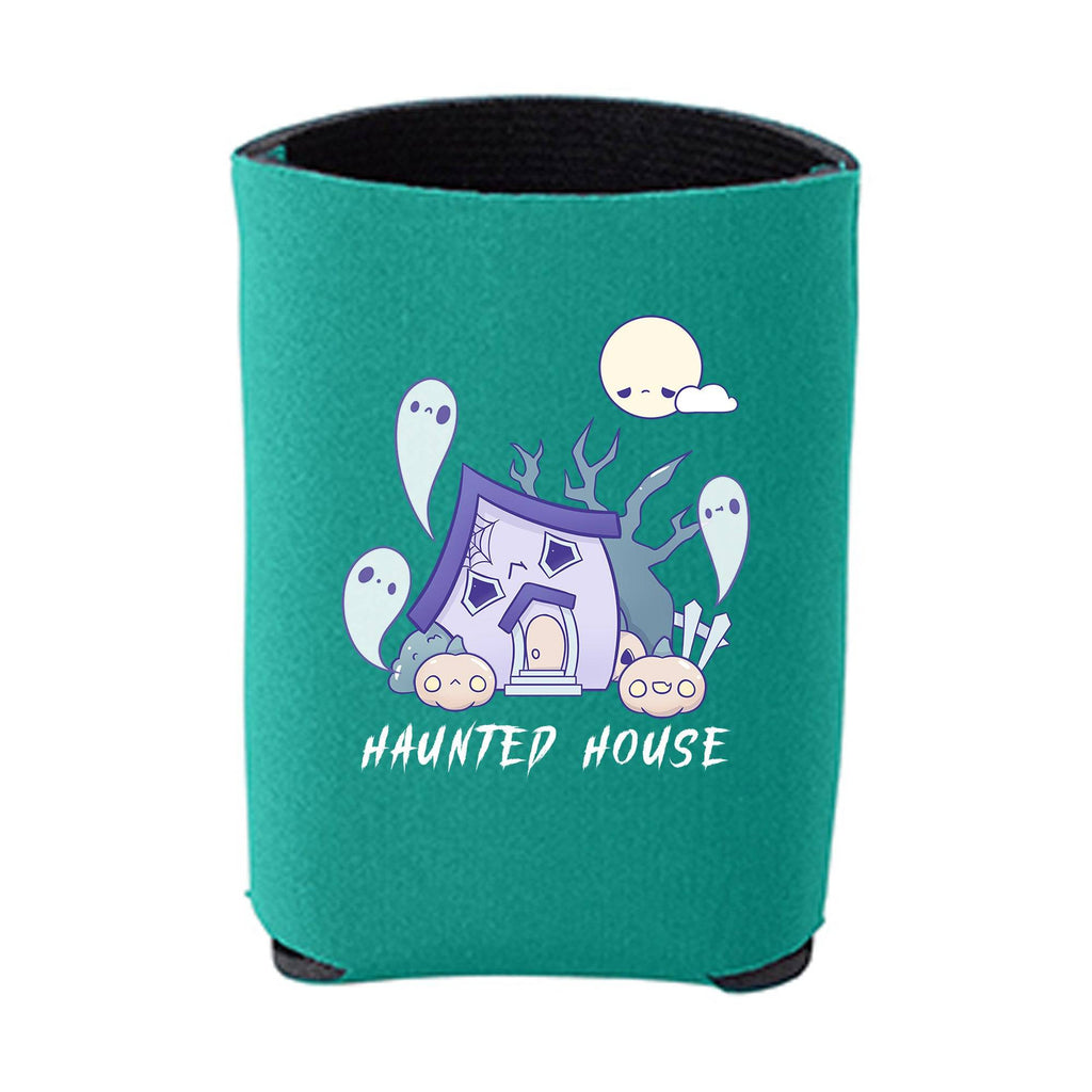 Kawaii Teal Haunted House Beverage Holder