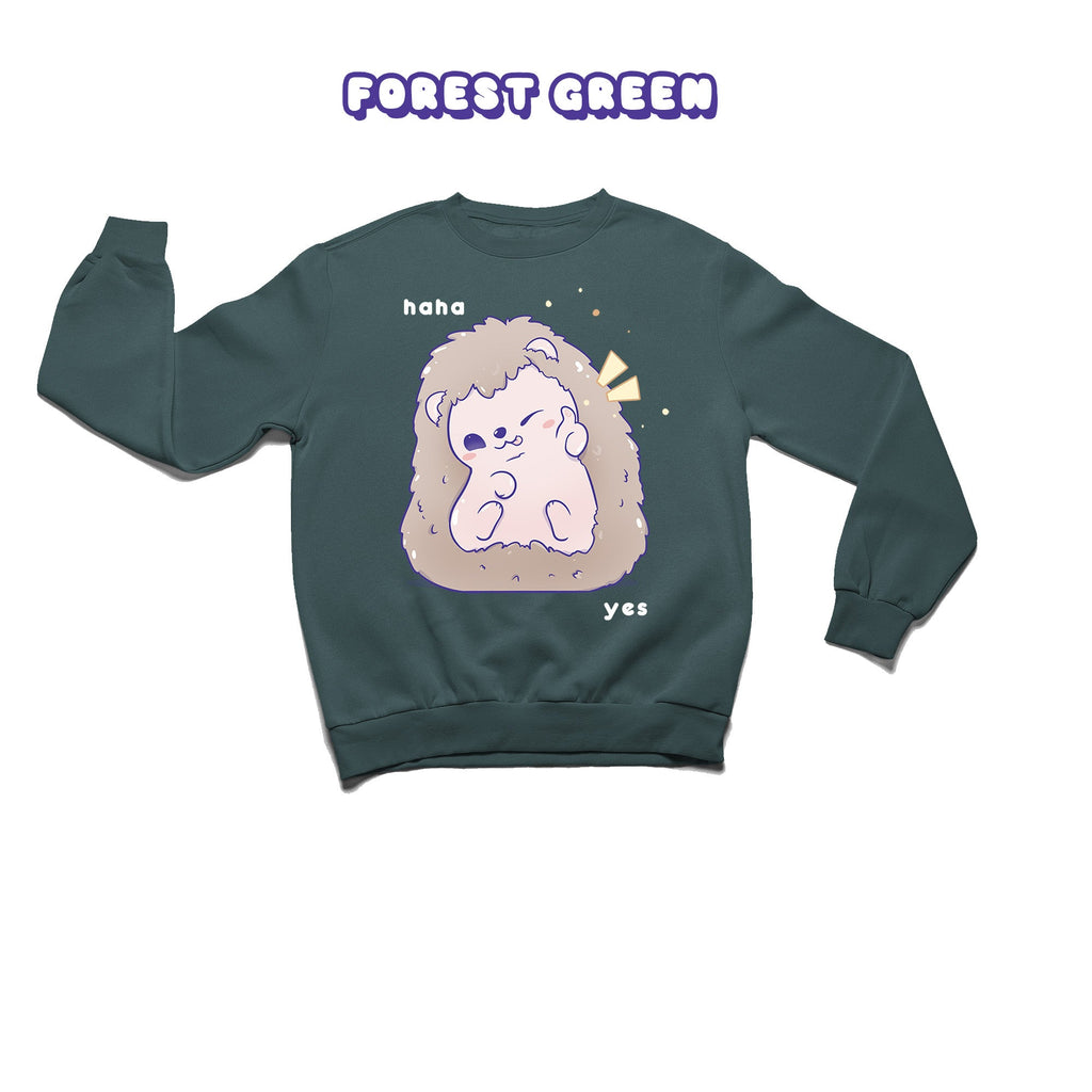 Hedgehog Forest Green Crewneck Sweatshirt