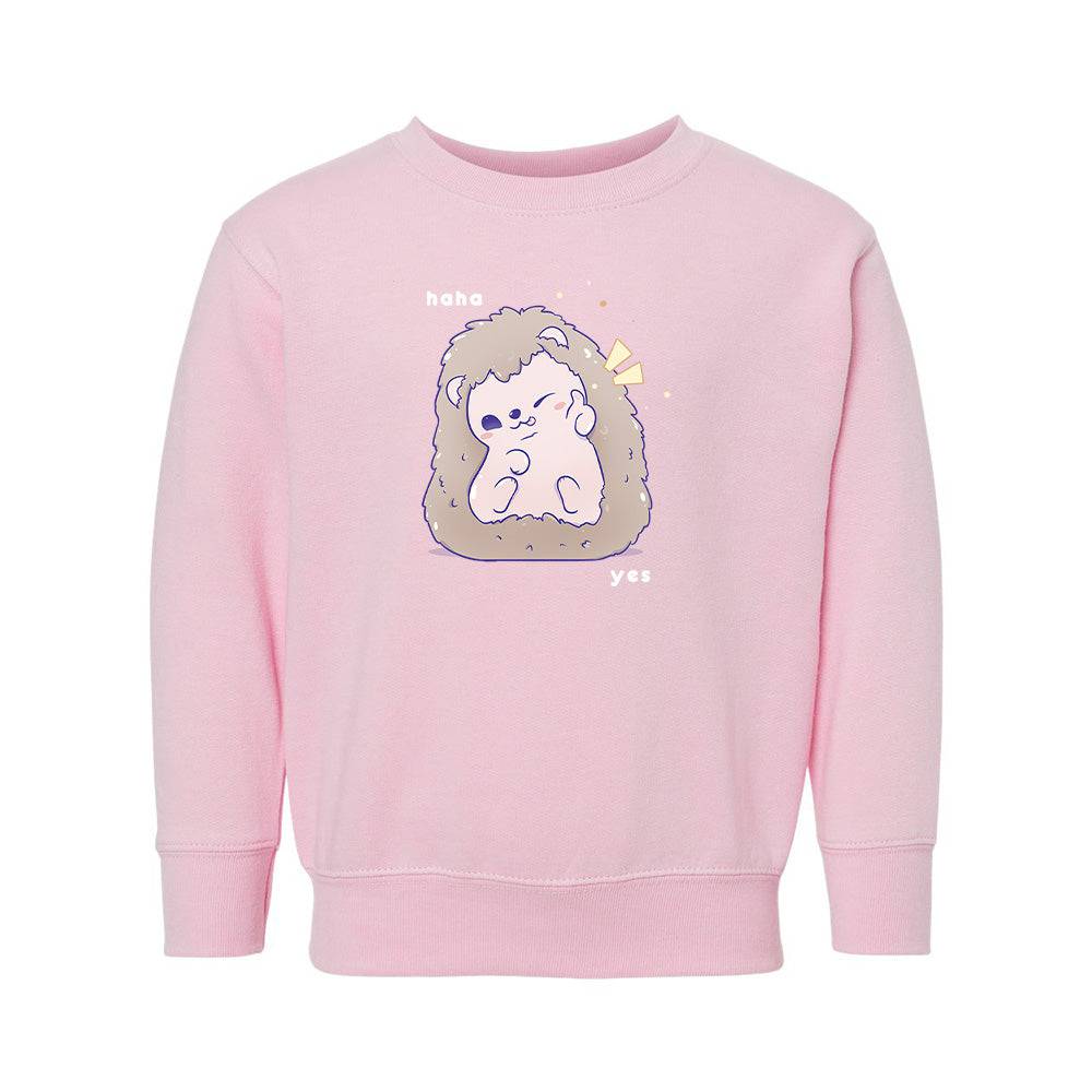 Pink Hedgehog Toddler Crewneck Sweatshirt