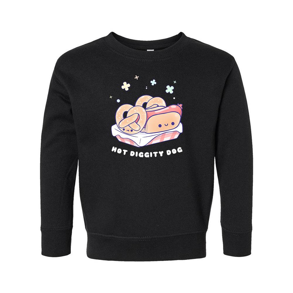 Black HotDog Toddler Crewneck Sweatshirt