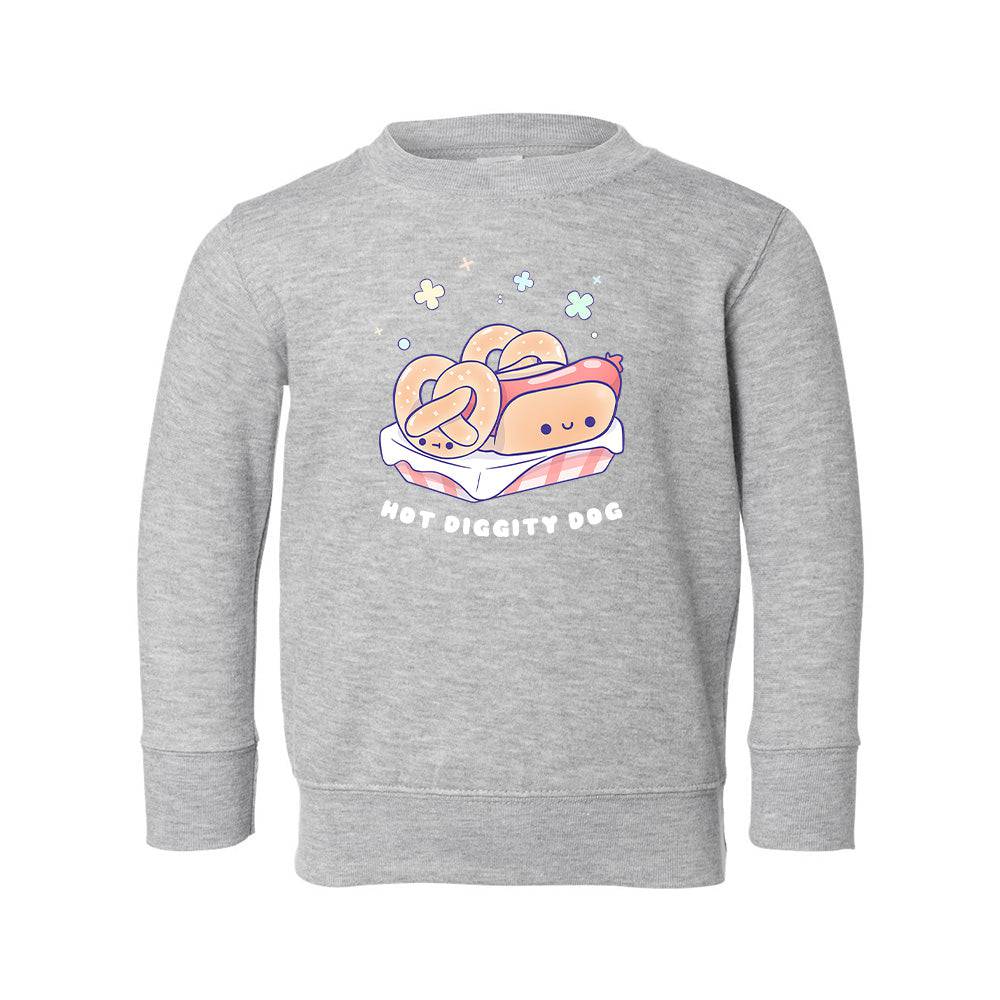 Heather Gray HotDog Toddler Crewneck Sweatshirt