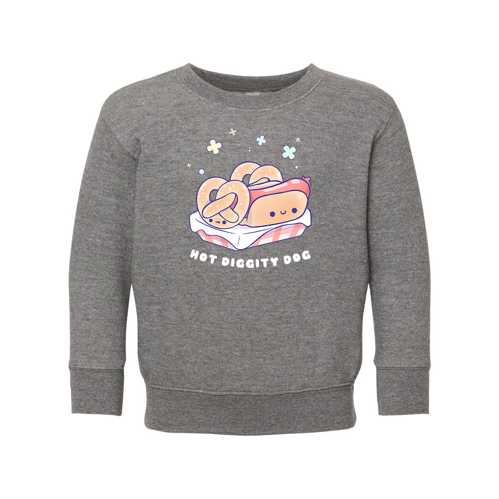 Heather Gray HotDog Toddler Crewneck Sweatshirt