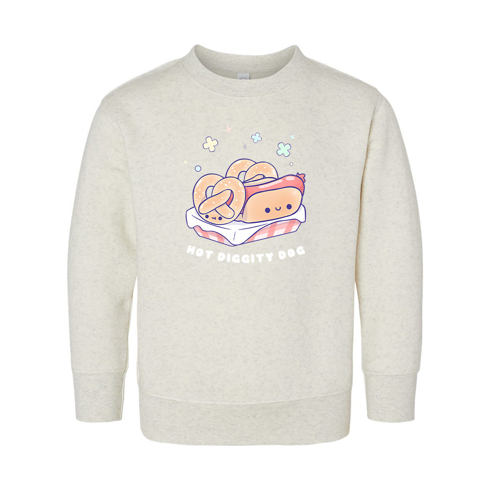 Natural HotDog Toddler Crewneck Sweatshirt