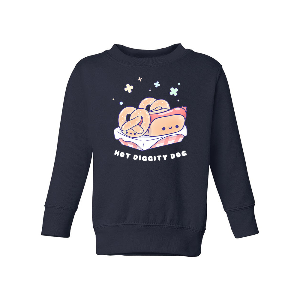 Navy HotDog Toddler Crewneck Sweatshirt