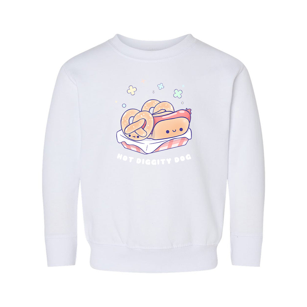 White HotDog Toddler Crewneck Sweatshirt