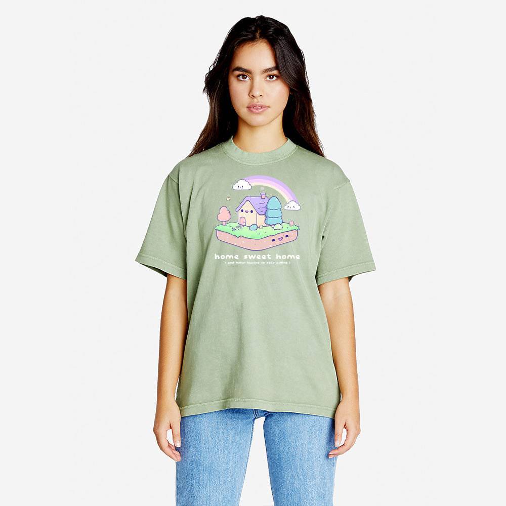 Oil Green House Oversized Boxy Streetwear Tee