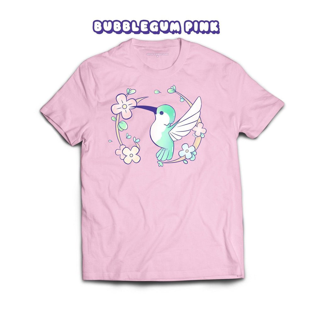 Hummingbird T-shirt, Bubblegum Pink 100% Ringspun Cotton T-shirt