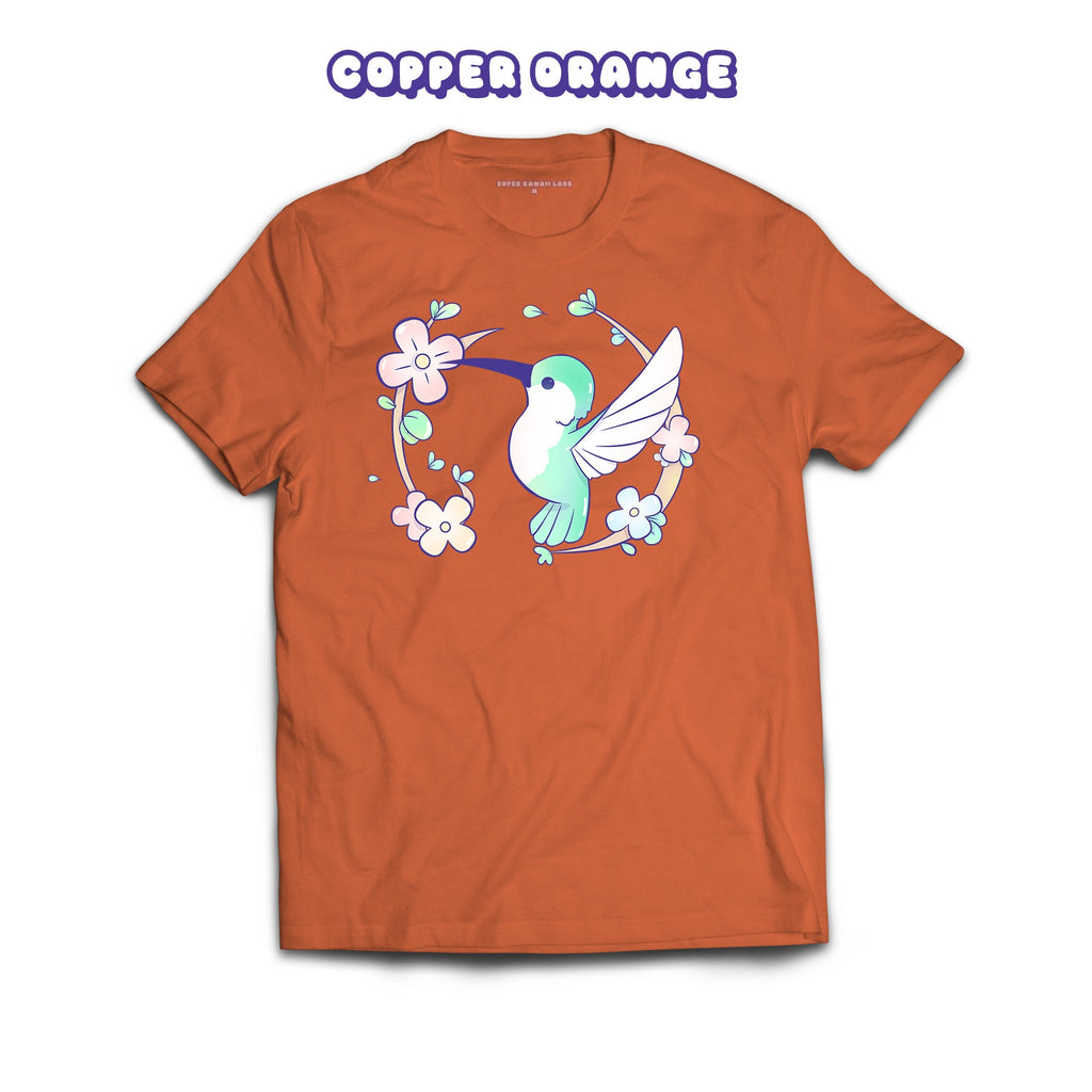 Hummingbird T-shirt, Copper Orange 100% Ringspun Cotton T-shirt