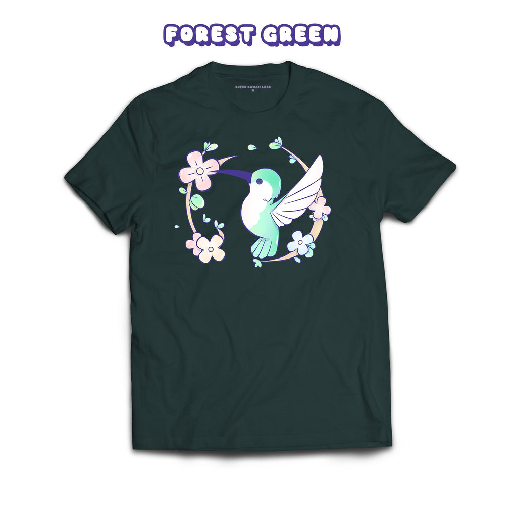 Hummingbird T-shirt, Forest Green 100% Ringspun Cotton T-shirt