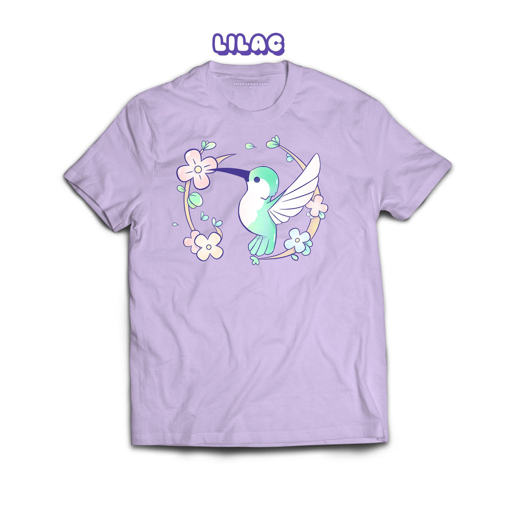 Hummingbird T-shirt, Lilac 100% Ringspun Cotton T-shirt