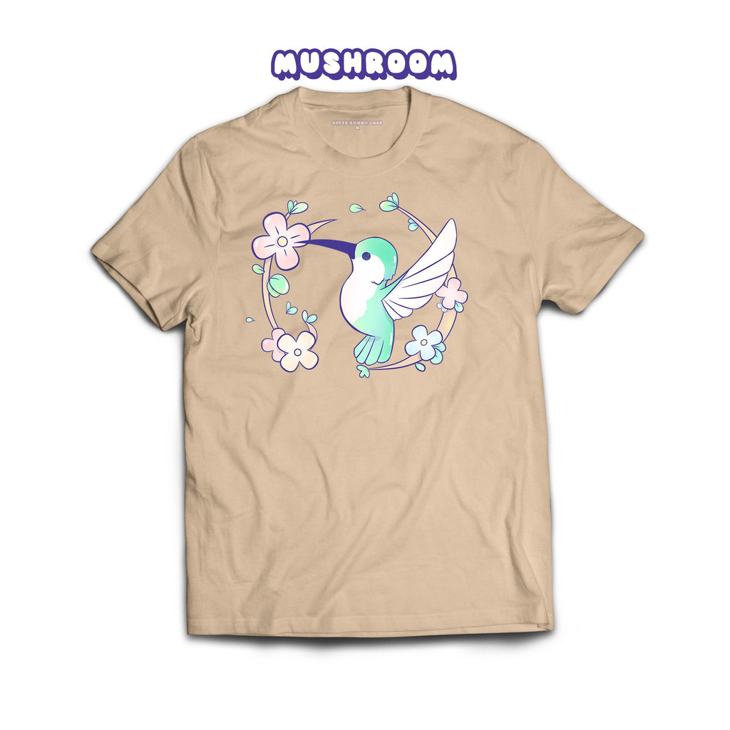 Hummingbird T-shirt, Mushroom 100% Ringspun Cotton T-shirt