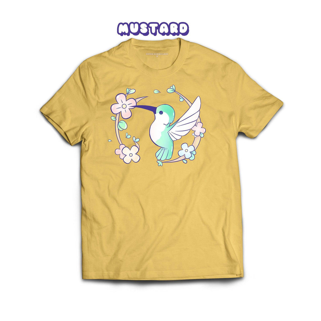 Hummingbird T-shirt, Mustard 100% Ringspun Cotton T-shirt